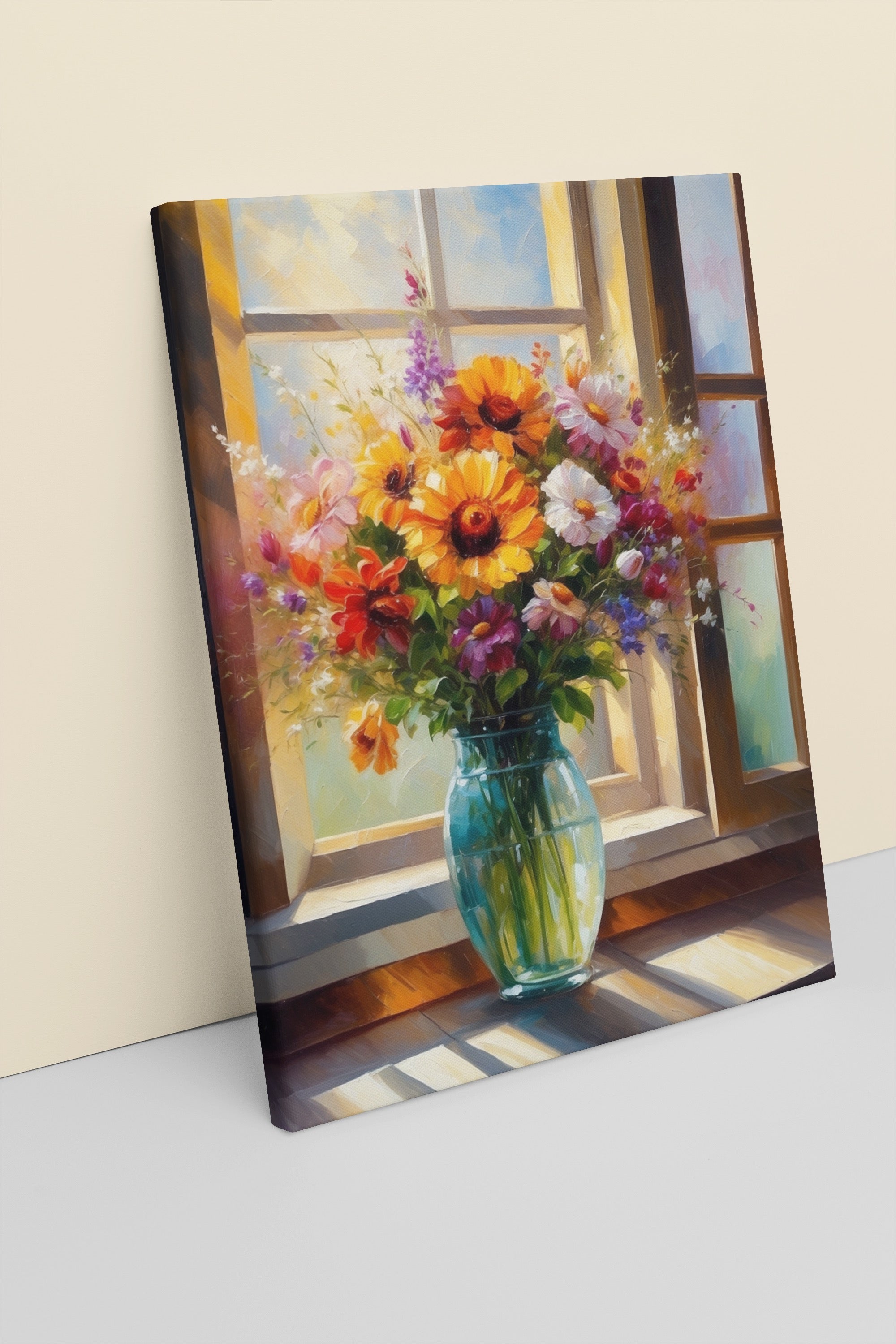 Blumenvase in Öl