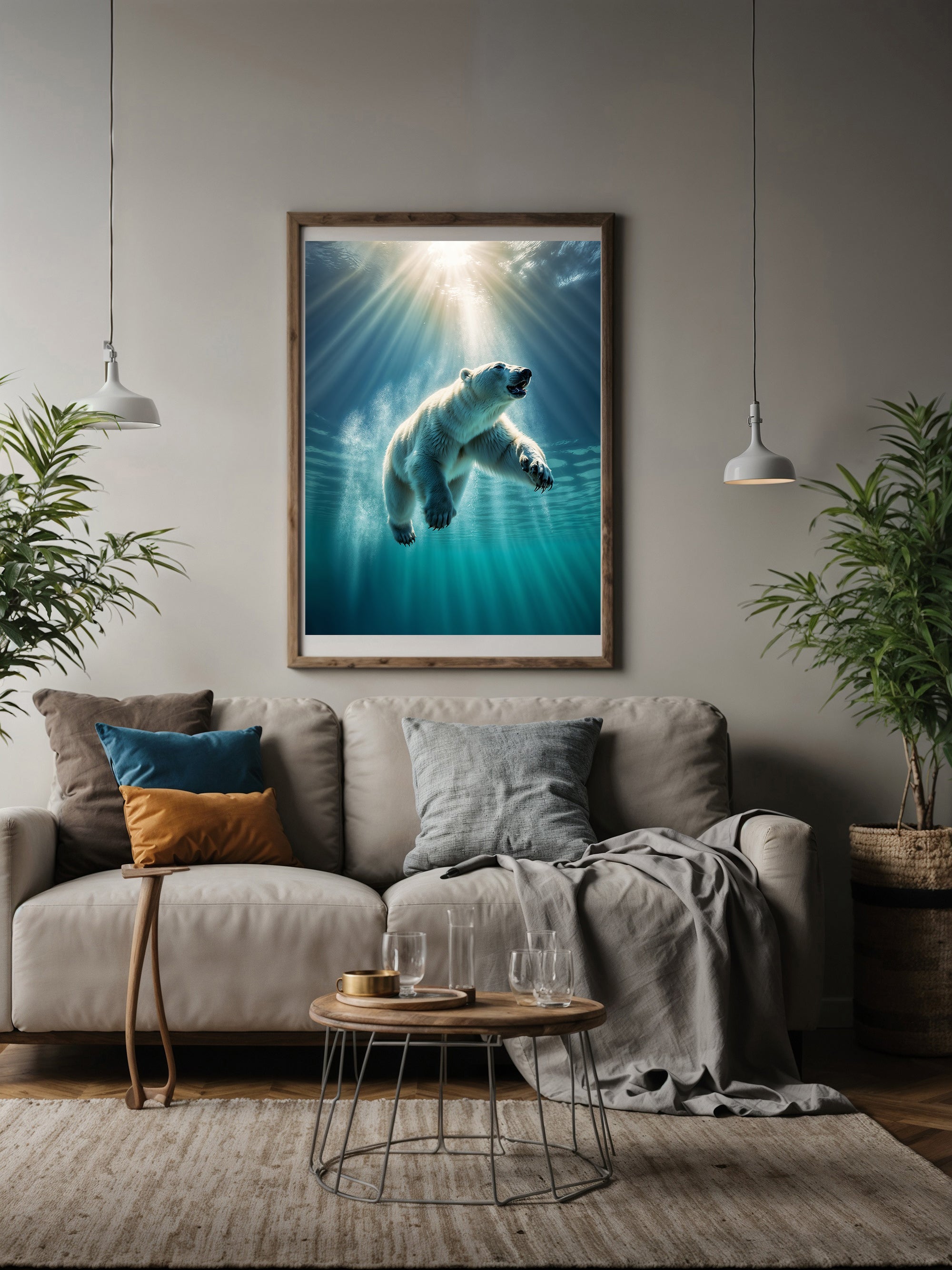 Eisbär beim Schwimmen