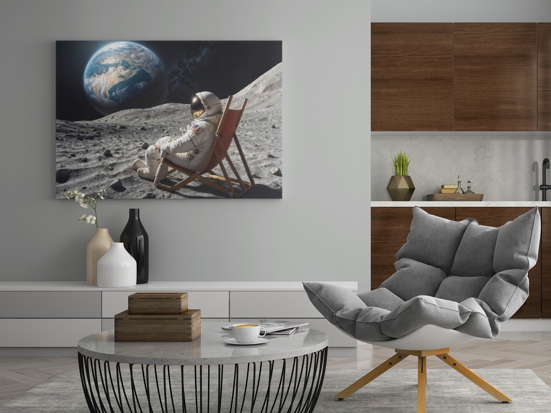 relaxing on moon