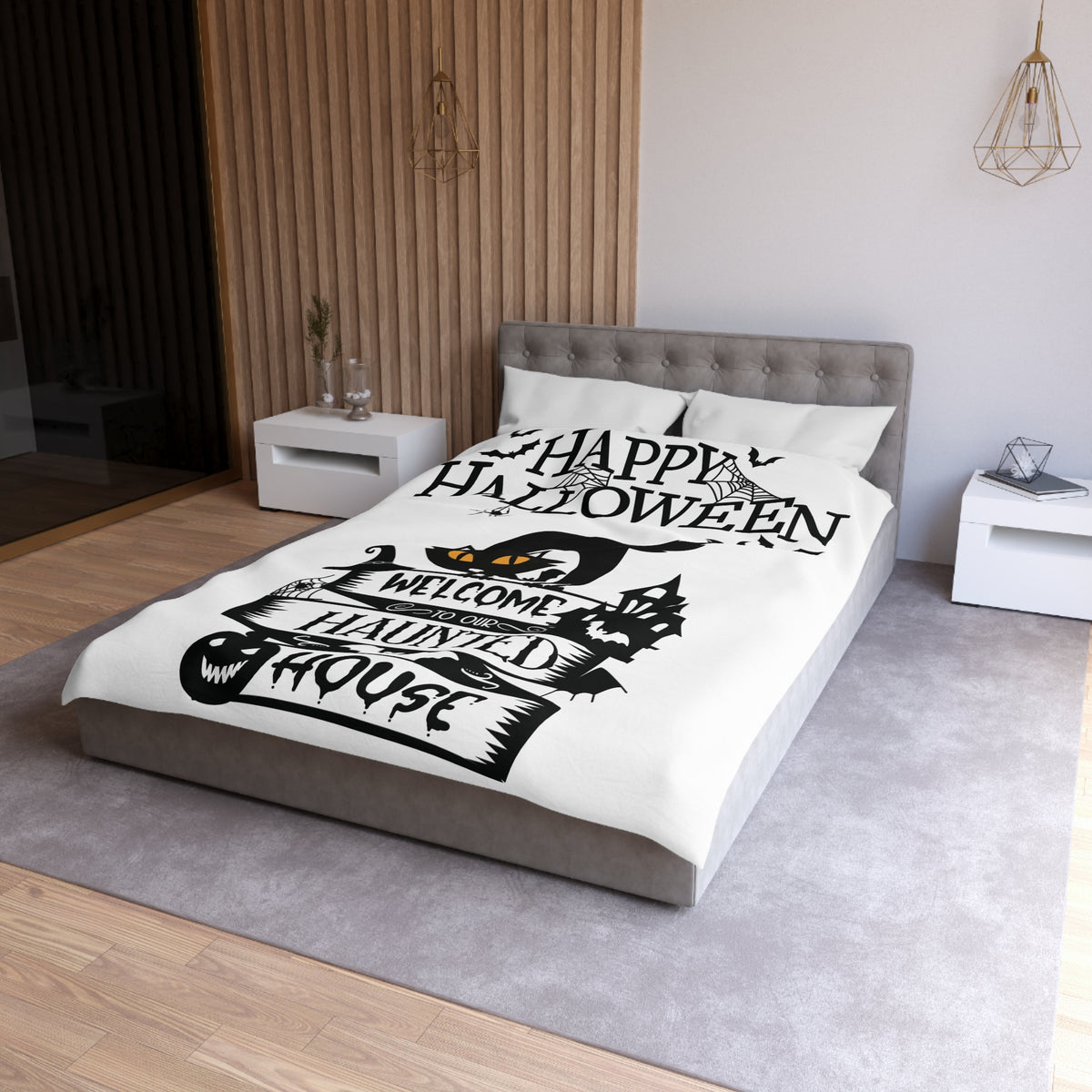 Bettbezug mit Haunted House-Motiv