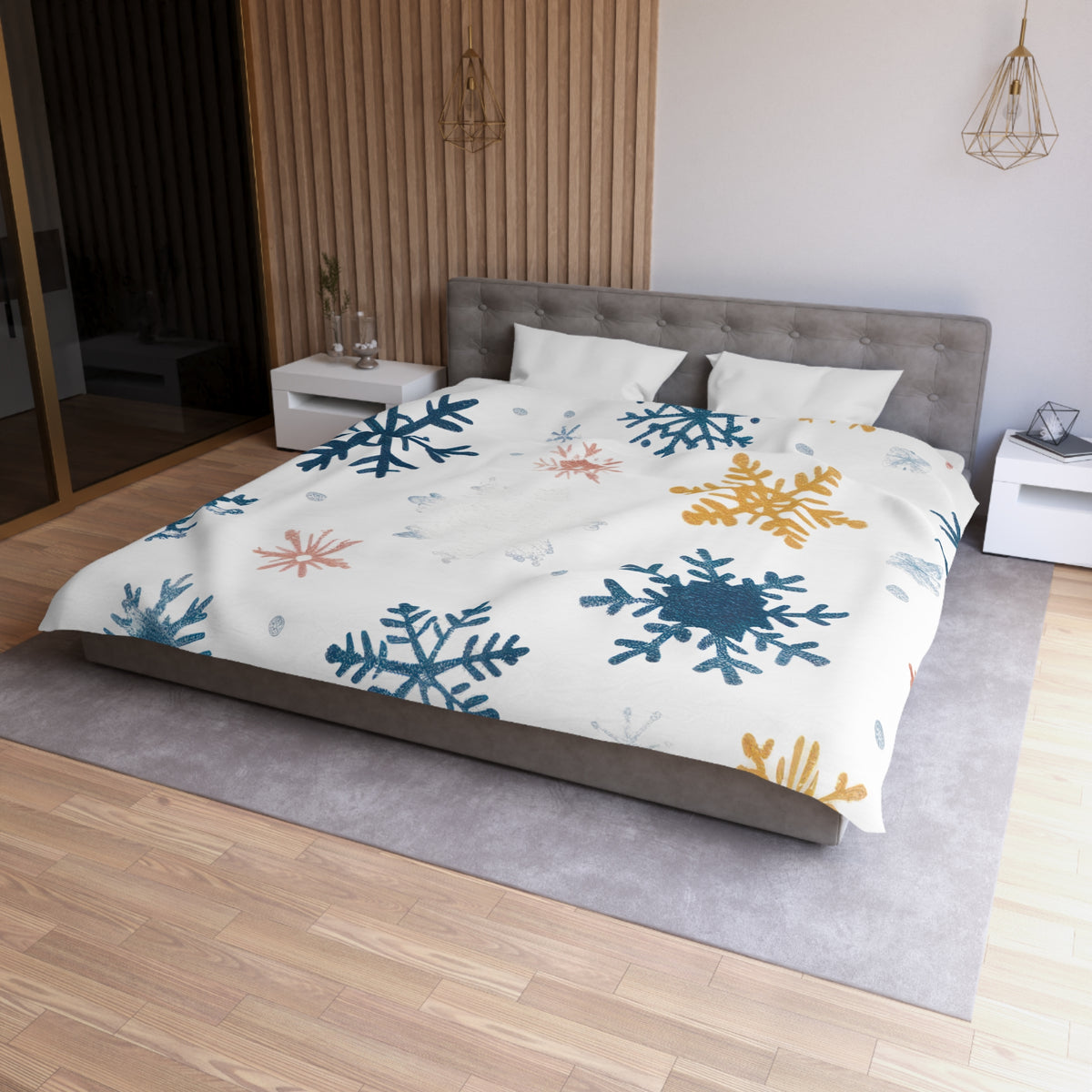 Bettbezug mit Schneeflocken-Motiv