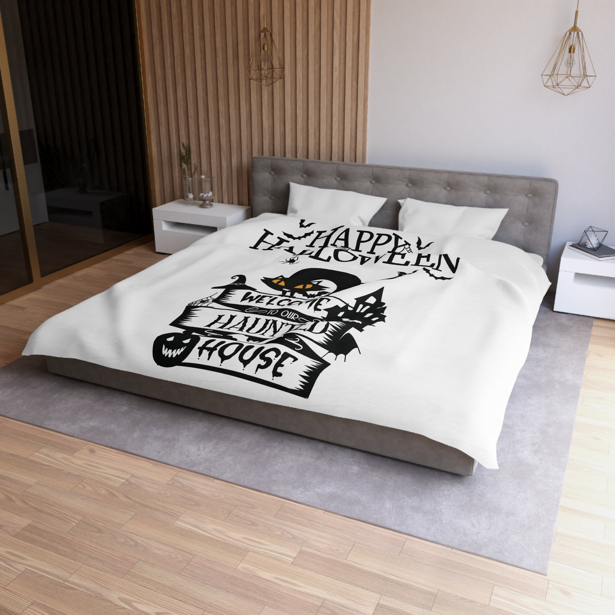 Bettbezug mit Haunted House-Motiv