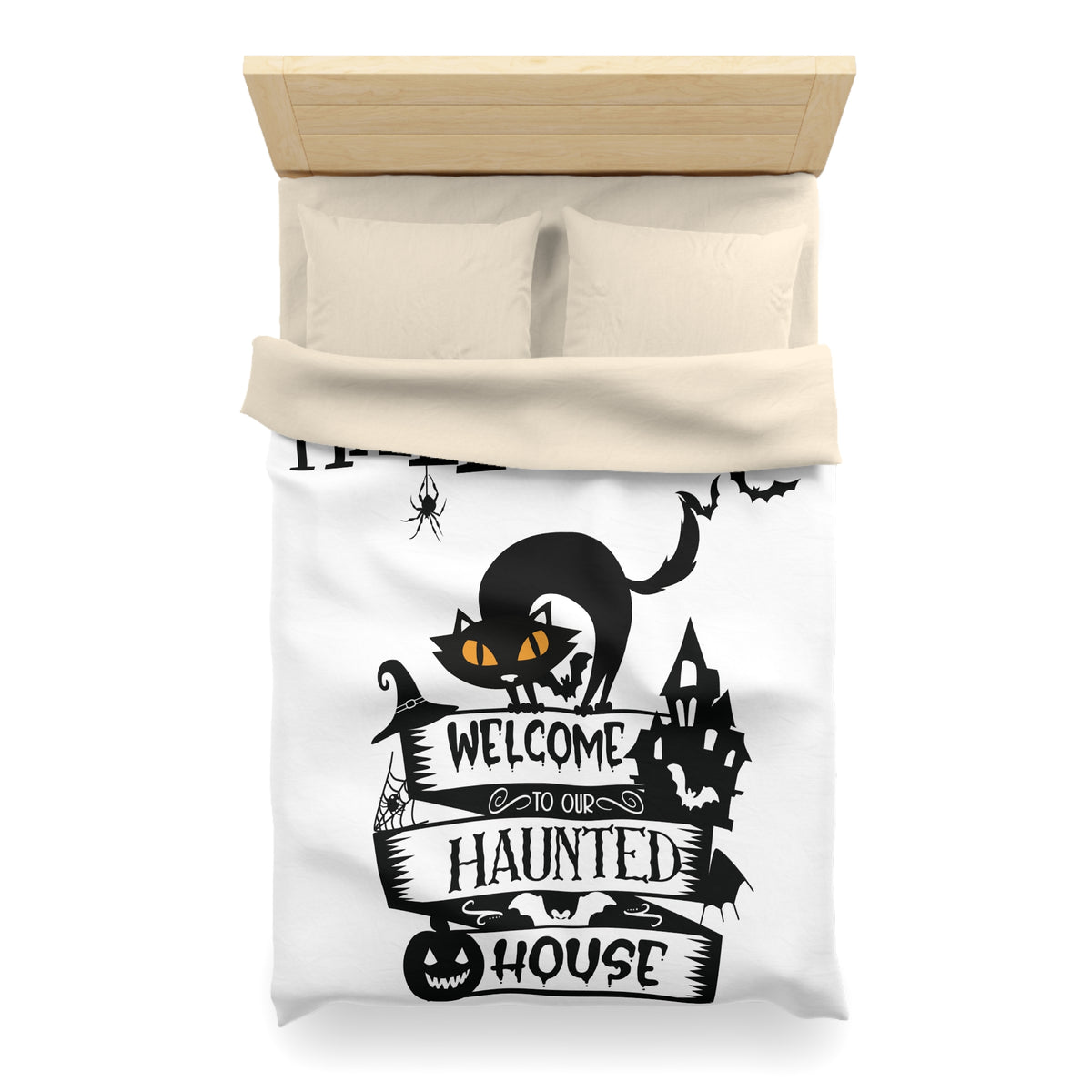 Bettbezug mit Haunted House-Motiv