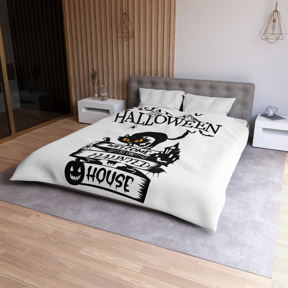 Bettbezug mit Haunted House-Motiv