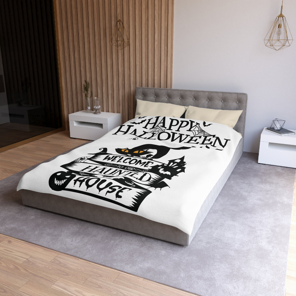 Bettbezug mit Haunted House-Motiv