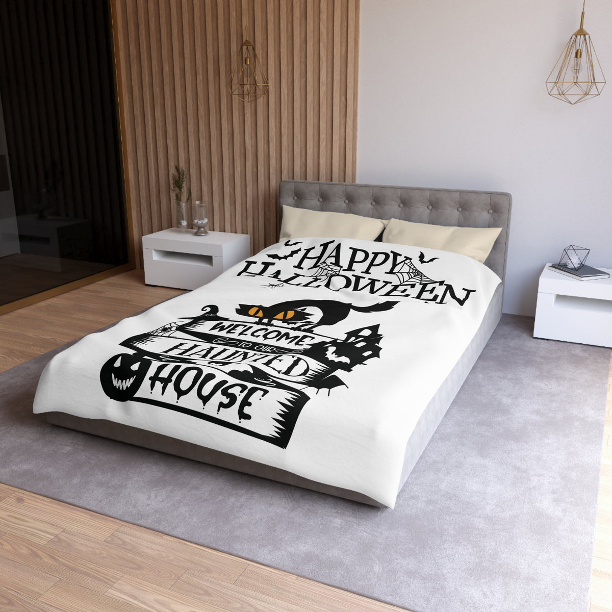 Bettbezug mit Haunted House-Motiv